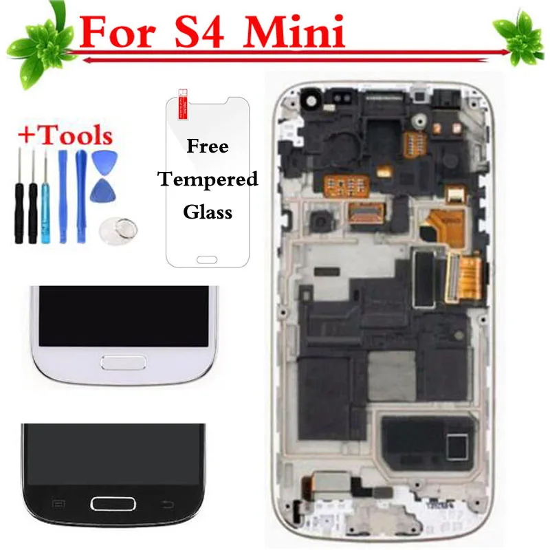 

Super AMOLED HD LCD Display Touch Screen Digitizer with Frame Assembly For Samsung Galaxy S4 Mini i9190 i9195
