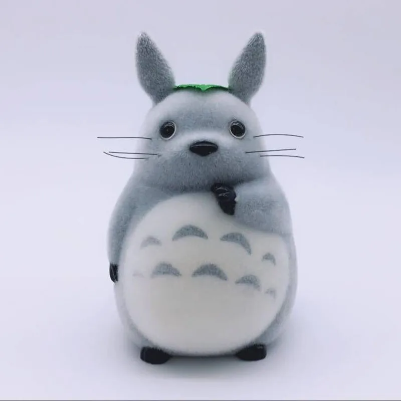 Anime My Neighbor Totoro STUDIO GHIBLI Cute PVC Flocking Figure Cat Piggy Bank Money Box Coin
