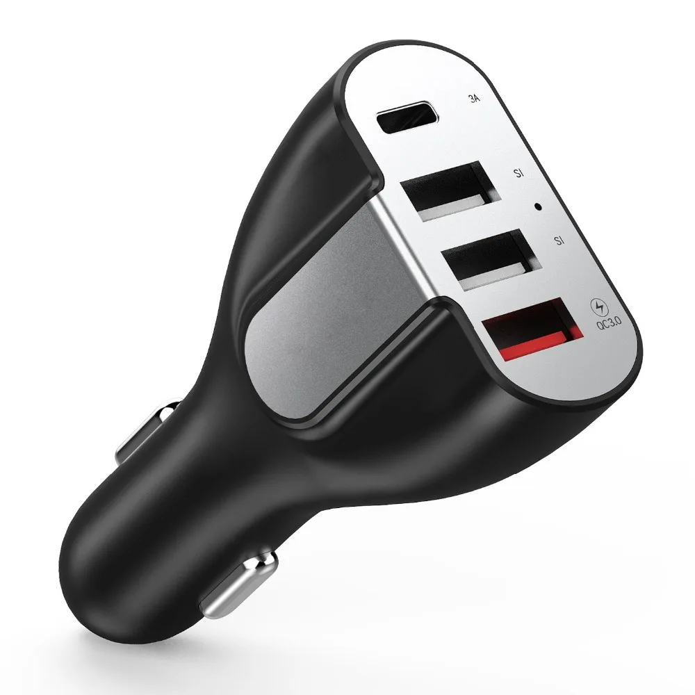 

VOGEK Quick Charge 3.0 Car Charger 5V3A QC3.0 Turbo Fast Char Car Charger with 3 USB Port 1 Type C Port For Apple/Samsung/Xiaomi
