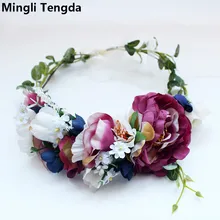 Mingli Tengda аксессуары для свадьбы свадебный гирлянда из цветов Моделирование Цветок головная повязка Элегантные цветы для невесты головные уборы novia