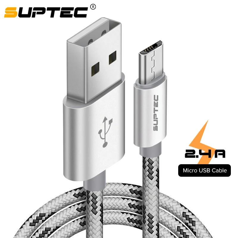 SUPTEC Micro USB Cable 2.4A Nylon Quick Charge Data Wire Microusb Charger Cable Cord for Samsung S7 S6 Xiaomi Android Smartphone SUPTEC Micro USB Cable 2.4A Nylon Quick Charge Data Wire Microusb Charger Cable Cord for Samsung S7 S6 Xiaomi Android Smartphone