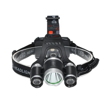 

3-heads USB LED headlamp fishing headlight 2400 lumen 4 modes Waterproof Head Torch flashlight Head lamp Outdoor Fishing Camping