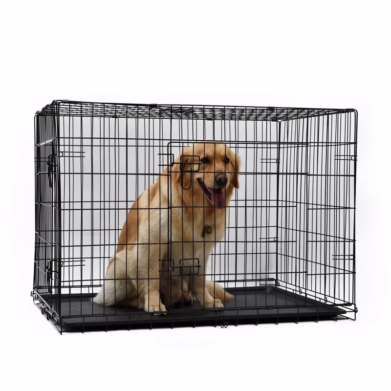 Домашняя клетка для собак дом твердый ящик двухдверный питомник складной легко установить 4 размера домик для собак для маленьких больших собак