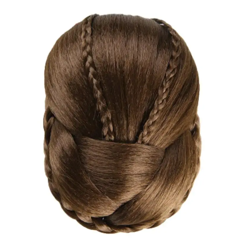 Women's Fashion Braided Wig Bun human hair wig Hair Accessories 0621in