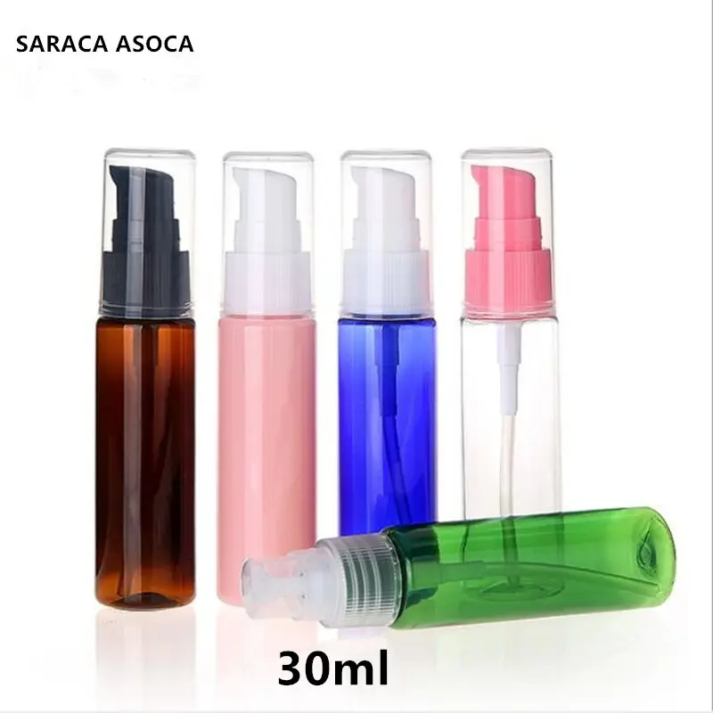 

30ml PET Plastic Lotion Bottle Make Up Containers 100pcs/lot Travel Empty Powder Pump Cosmetics Refillable Bottles