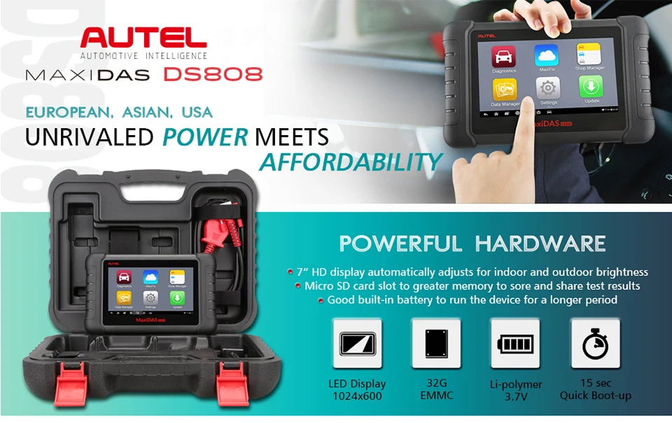 Autel MaxiPRO MP808 OBD2 сканер диагностический инструмент MaxiDAS DS808 сканирующий инструмент OE-Level автомобильный автовин ключ кодирования испытания на приведение в действие