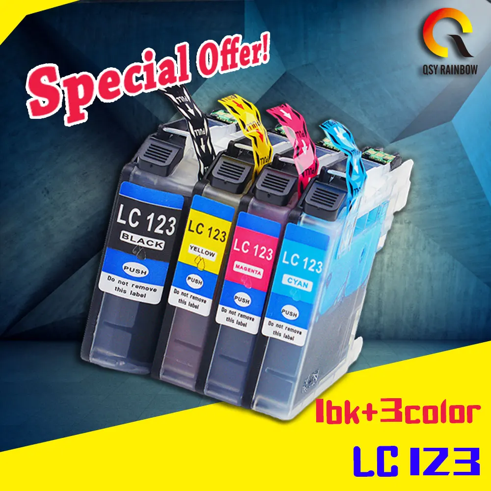 4PK картридж для брата LC121 LC123 LC125 LC127 LC129 DCP-J132W/J152W J172 J552 J752 J4110 J6520 J4710 принтер Полный и
