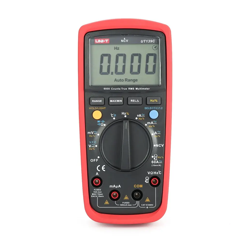 

UNI-T UT139C 6000 Counts Digital Multimeter Voltmeter with Auto Range True RMS DC/AC Voltage LoZ Temperature Capacitance VFC