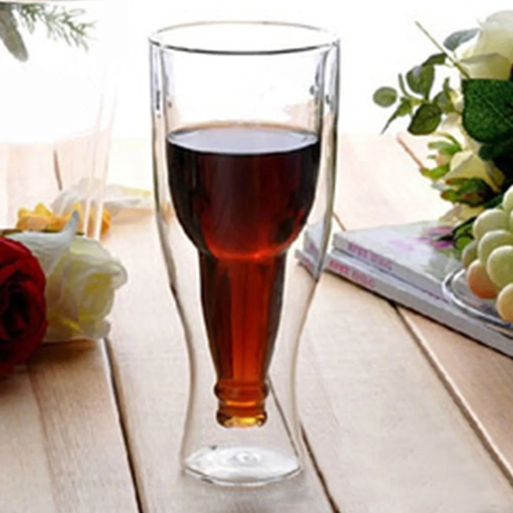 Стекло es с двойными стенками пивное стекло Hopside Longneck вверх дном подарок перевернутый питьевой#30