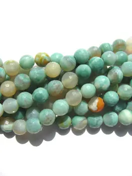 

bulk gergous fire agate bead round ball faceted dark green white assortment jewelry beads 6mm --5strands 16inch