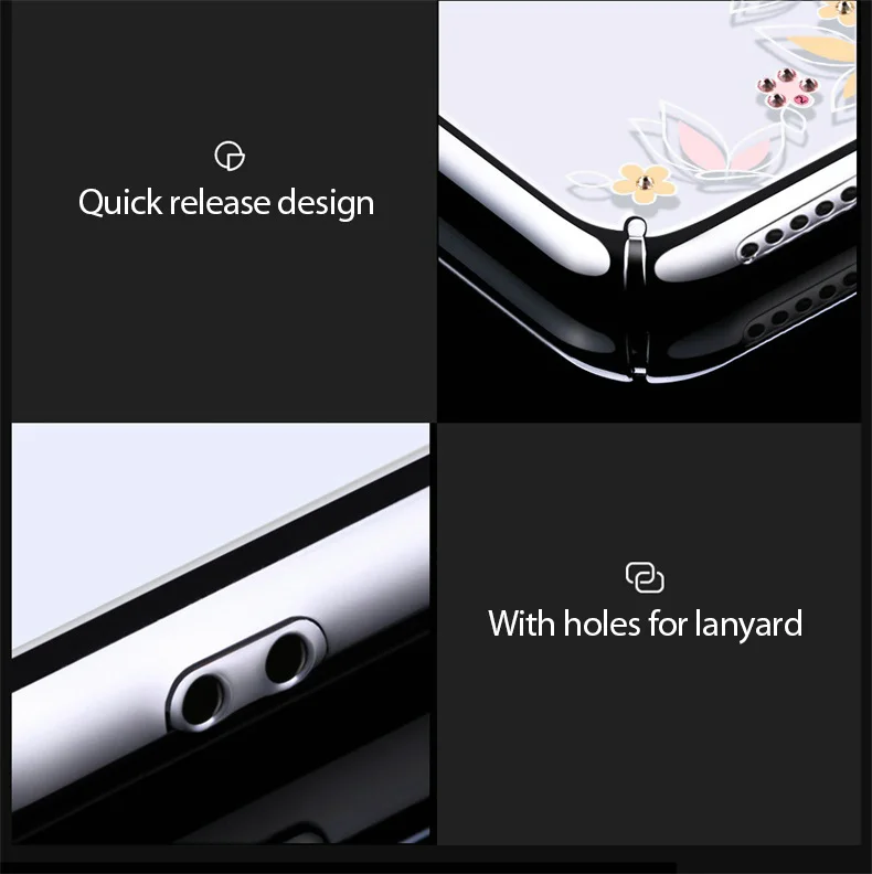 KINGXBAR Luxury Diamond Case for iPhone XR Case Flower Pattern Plating Plastic Hard Coque for iPhone XR Cover Crystal Swarovki   (12)