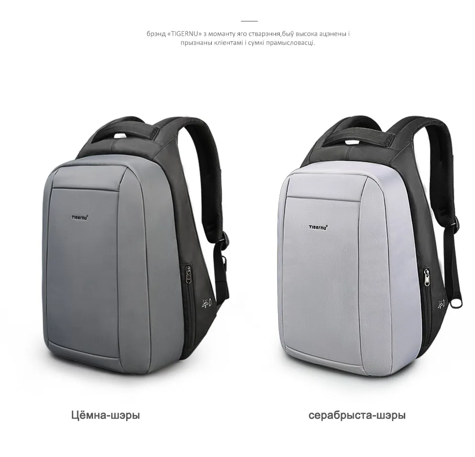 Tigernu Скрытая Anti theft молния 15,6 дюймов Для мужчин школьные рюкзаки ноутбук водоотталкивающая путешествия 20L Multi USB Зарядное устройство мужской