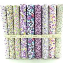 Booksew 9 видов конструкций фиолетовый Цветочная Хлопчатобумажная Ткань Жир Квартал Комплект ткань для тильды, скрапбукинга лоскутное шитье Рукоделие 50 см x 50 см