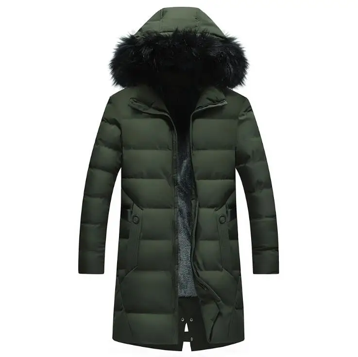Новые мужские длинные толстые зимние пальто Модные Повседневные теплые-40 градусов парки куртки 0607-014 - Цвет: dark green