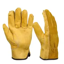 Защитные перчатки из воловьей кожи защитные пять пальцев износостойкие и противоскользящие садовые рабочие сварочные мото-перчатки АРТ No: 1008
