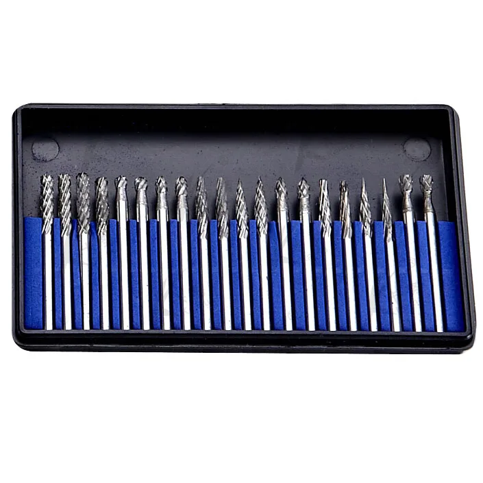 Carboneto de Tungstênio Conjunto para Dremel Novo – 8 Shank Fresa Rebarbas Rotativas Terno Reamer Ferramentas Corte 3mm Frete Grátis 20 Pçs 3.175mm 1