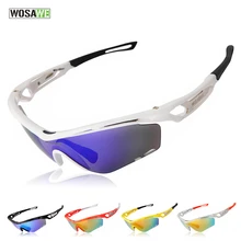 WOSAWE Polarized Cycling Eyewear Sports Sun Glasses UV400 Bicycle Glasses Bike Sunglasses Myopia Frame PC TR90 Goggles 3 Lens