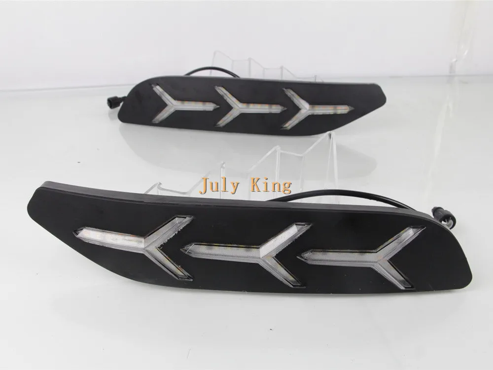 July King светодиодный чехол для дневных ходовых огней для Volkswagen Polo- без противотуманной фары, СВЕТОДИОДНЫЙ DRL+ желтые указатели поворота