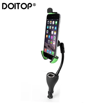 

DOITOP Universal Car Phone Holder Cigarette Lighter Interface Mount Stand Charger For Iphone 11 pro max Samsung GPS 2 USB Ports