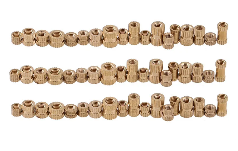 200 шт. M5 * L5/6/8/10/12 + OD7MM латунные вставки гайка для литья под давлением Медная с