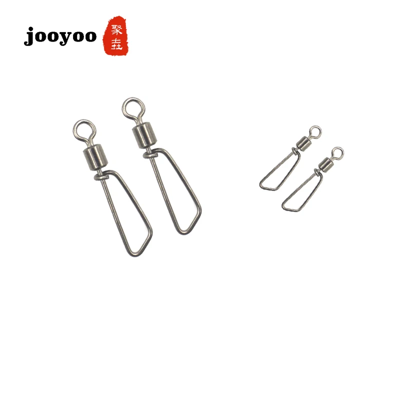 

10PCS Rolling Swivel With T-shape snap Fishing High Quality Connector Pin Bearing Fishing Tackle Accessories jooyoo