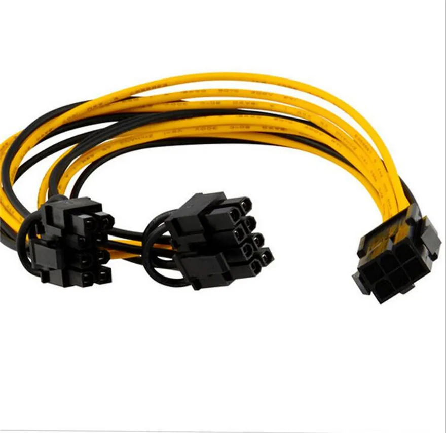 Flash Deal GPU 6 pin / 8pin 8 pin Female to dual PCI-E PCI Express 8pin ( 6+2 pin ) Male power cable wire For graphics card BTC Miner 20cm 8
