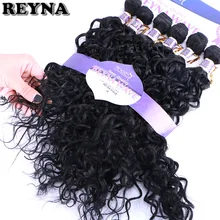 Reyna water wave hair bundle 6 pieces one set Synthetic hair extension tissage fiber hair weaving