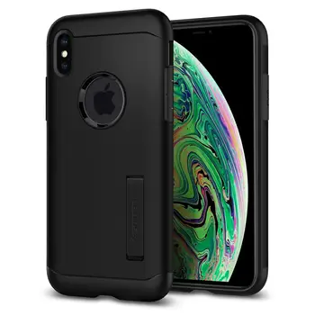 

100% Original SPIGEN Slim Armor Built-in Kickstand Durable Drop-proof Dual-Layer Hybrid Cases for iPhone XS Max (6.5")