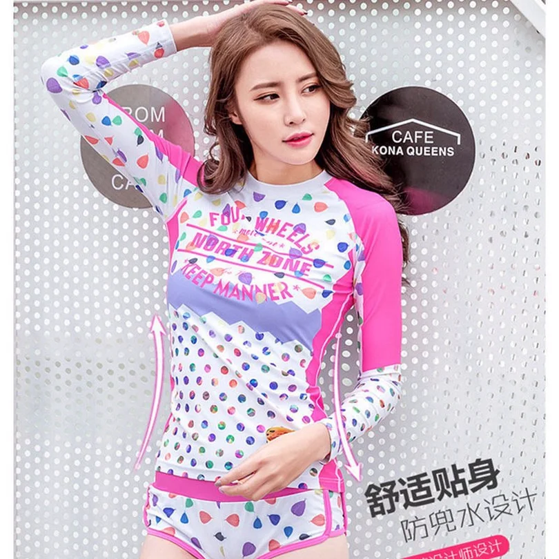 

Korean version diving suit New Women anti UV Protection Surf Jellyfish Quick-drying Wetsuit Surfing Shorts Sunscreen