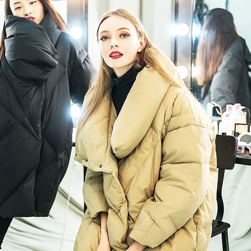 Missfofo 2016 Новый гусиный пух парка модная зимняя женская куртка 90% белый тонкая
