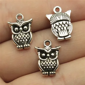 

Owl Pendant Charms DIY Jewelry Making Jewelry Finding 30pcs Antique Silver Color 0.6x0.5 Inch (16x12mm)