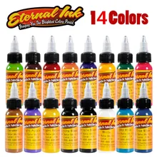 30 мл/бутылка татуировки набор чернил искусство окрашенные пигмент 14 шт. макияж Перманентный макияж бровей татуировки губы лайнер тела макияж 1 унц