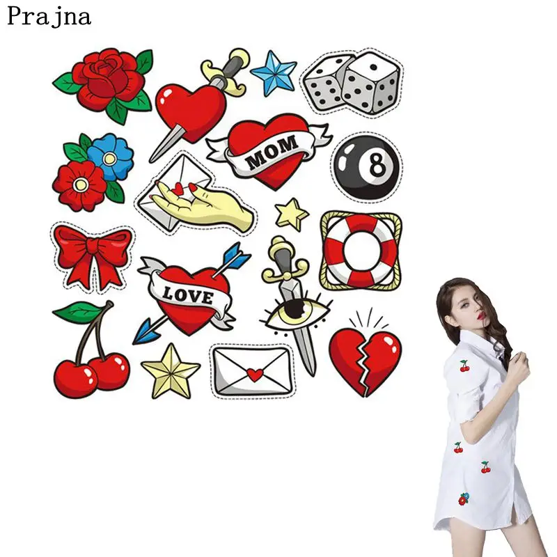 

Prajna Fashion Makeups Set Patches Cherry Unicorn Iron On Patch Cactus Iron-on Transfer For T-shirt Stickers On Clothing Apparel