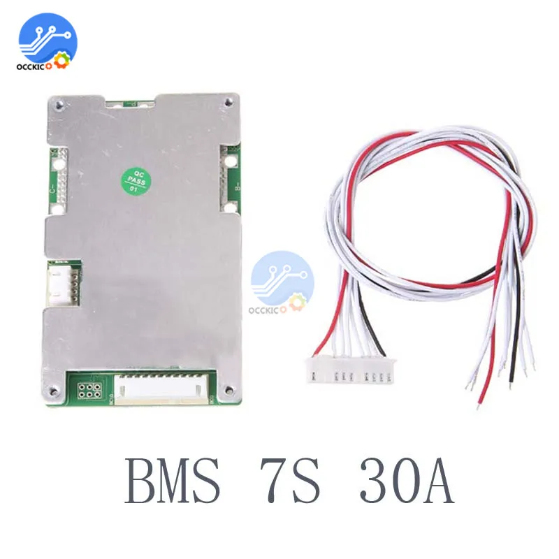 BMS 7S 24V 30A 18650 Lithium Battery Protection Board Current Balancer Lipo Li ion BMS PCB