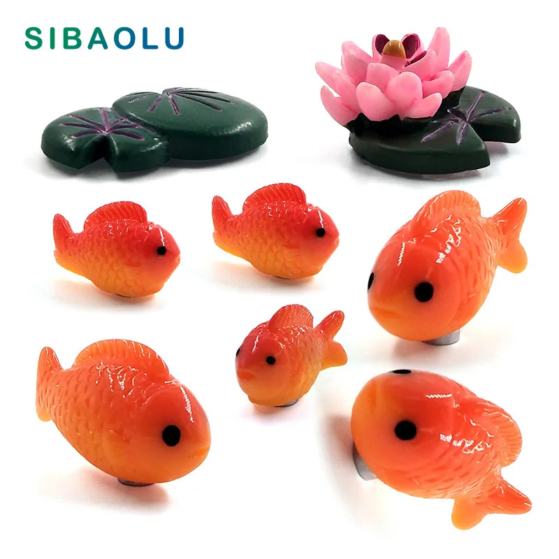 

8pcs Summer scenery Golden Fish Lotus fridge magnet whiteboard cartoon sticker Refrigerator Magnets Message post Home Decoration