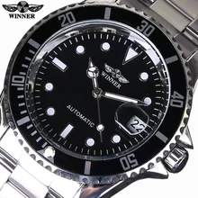 Top Luxury Brand WINNER Black Watch Men Casual Male Automatic mechanical Watches Business Sports Military Stainless Steel Watch