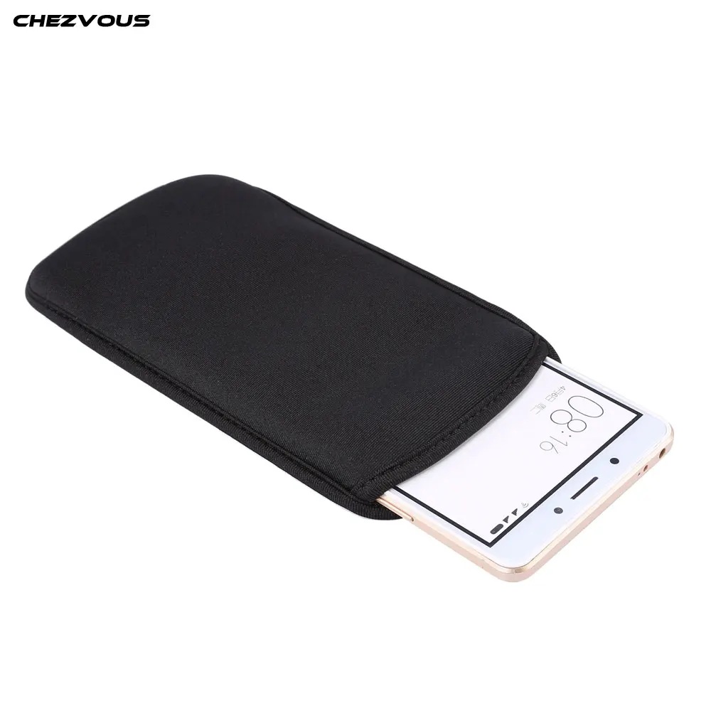 

CHEZVOUS Black 6.4 inch Big Size For Xiaomi Mi Max Mimax 2 6.44" Neoprene Protective Phone Case Universal Sleeve Pouch Bags