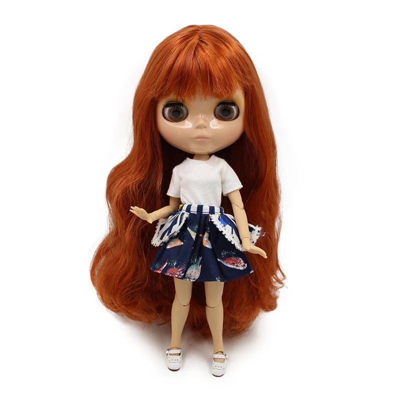 Ледяная кукла DBS Blyth тело загар кожа Имбирные волосы блестящее лицо 1/6 bjd