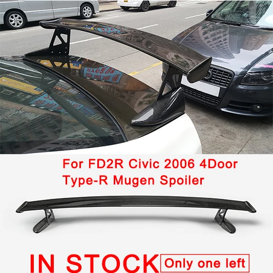 

For FD2R Civic 2006 4Door Type-R Carbon Fiber Mugen Spoiler For Honda Glossy Fiber Trunk Wing Accessories Body Kit