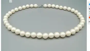 

women gift word Jewelry Silver Clasp 17INCH AAAA 8.5-9MM Natural south sea genuine white gold round pearl necklace