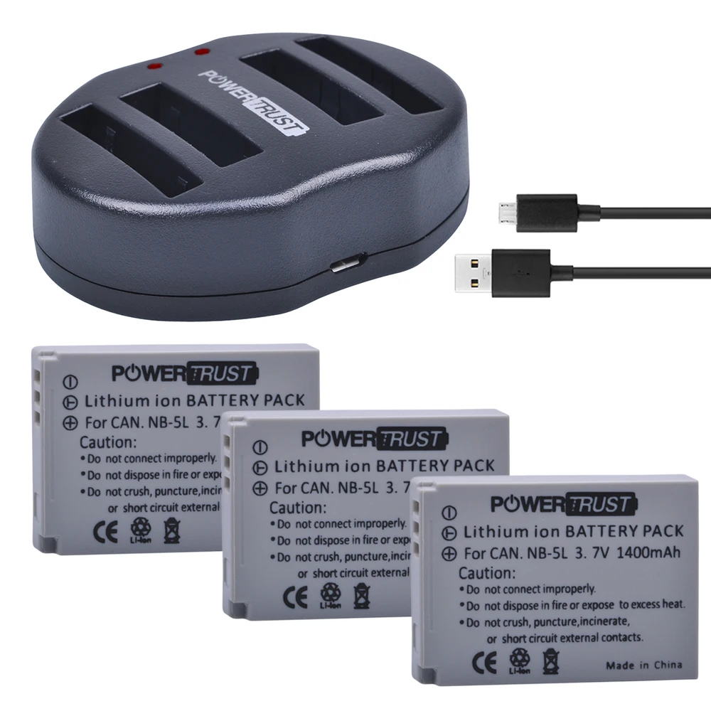 3x1400 mAh NB 5L NB5L батарея камеры + двойное зарядное устройство USB для Canon S110 SX200 SX210 SX220