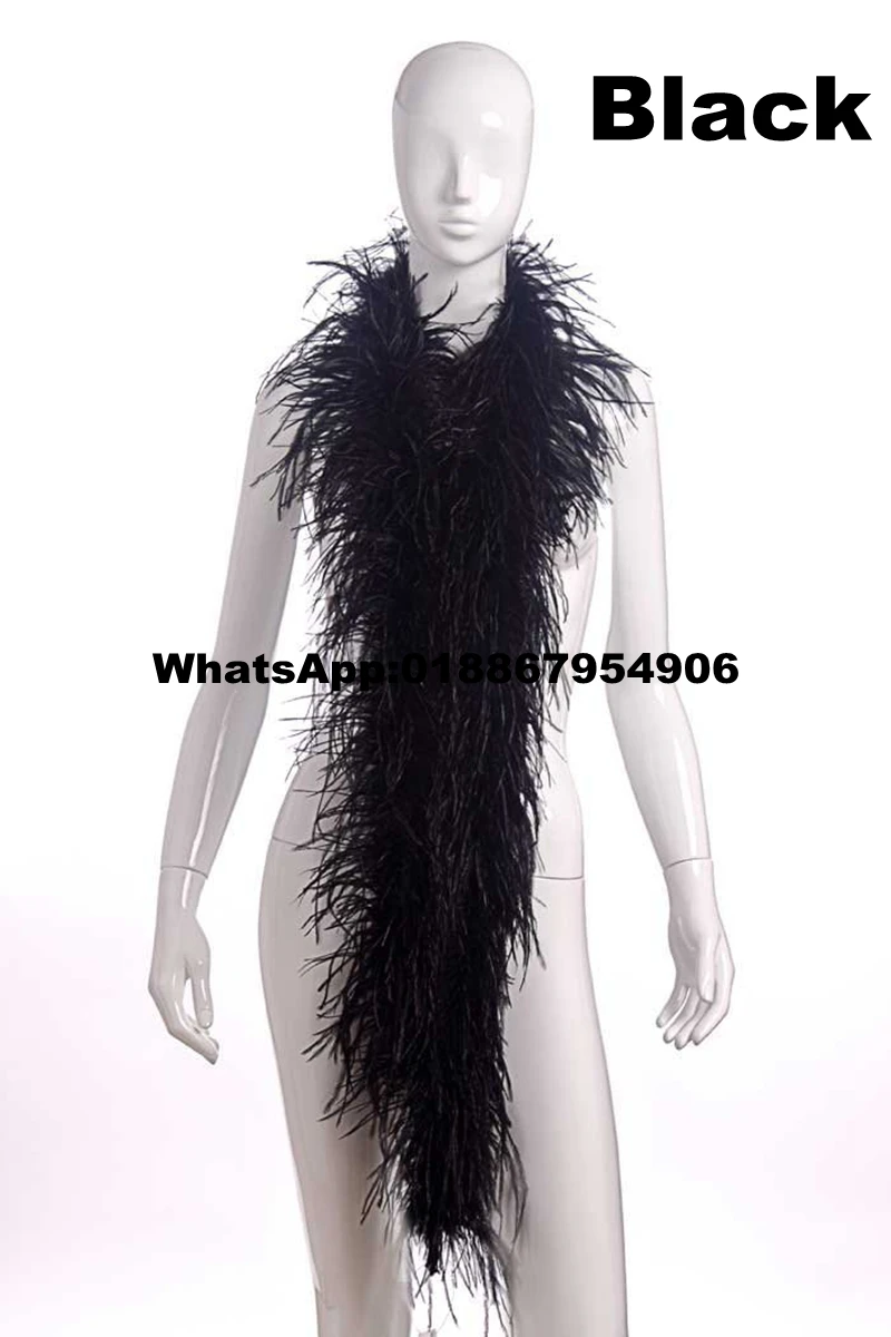 

4 Plies Ostrich Boas Black color 10 meters/lot