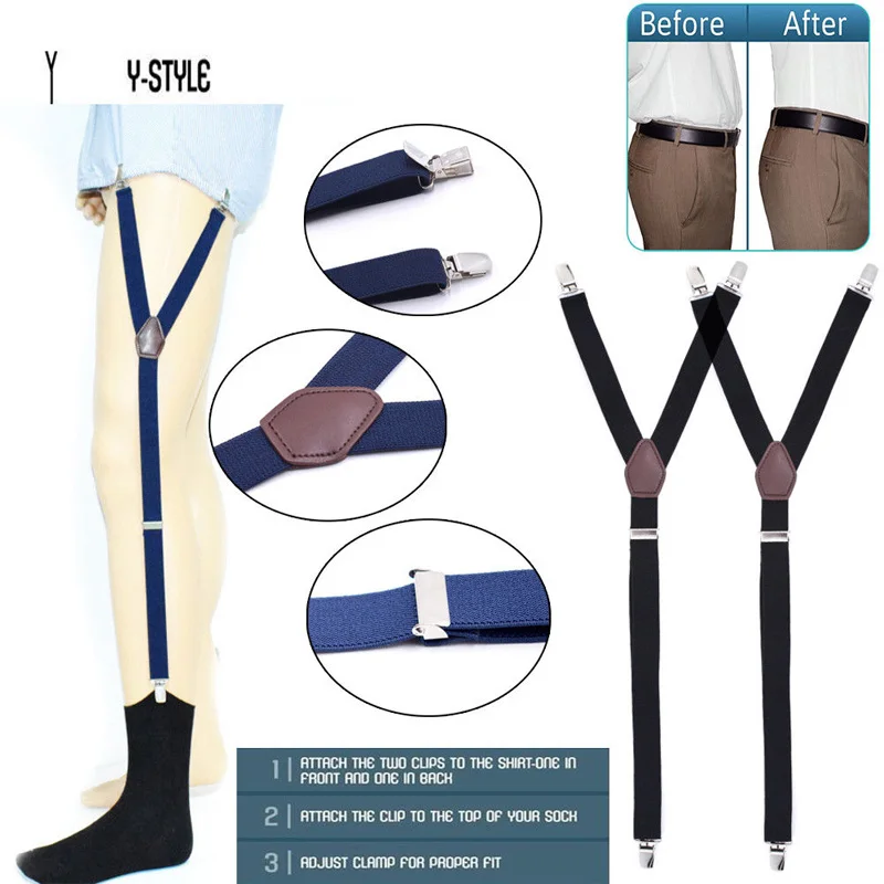 Y образный для мужчин эластичная лента подвязки нескользящие носки рубашка носок подключен подтяжки держатель чулок