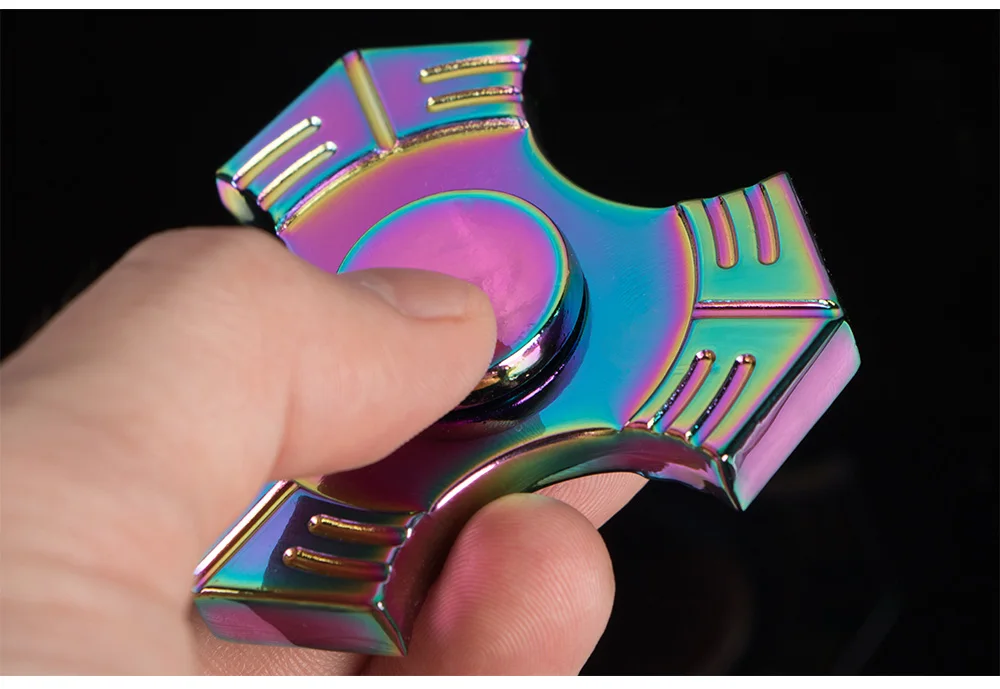 Новая красочная игрушка-Спиннер Tai chi Tri-Spinner из металла ручной Спиннер для аутизма и СДВГ дети взрослые фокус время вращения Длинные