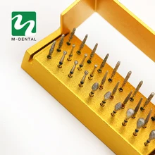 30 шт. Стоматологические алмазные боры дрель дезинфекция+ алюминиевый блок высокоскоростной держатель наконечников для стоматологической лаборатории
