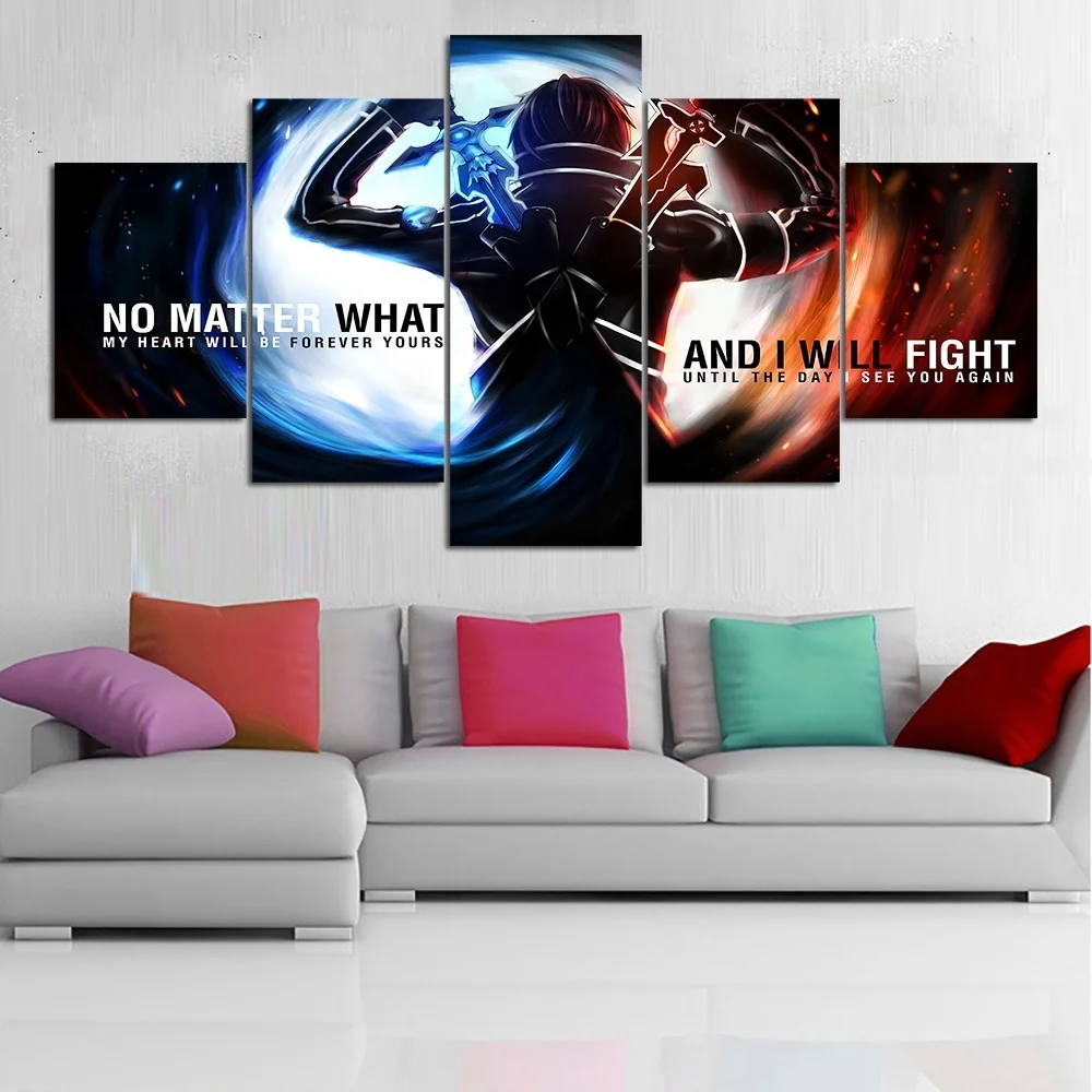 HD Printed Animation Art Sword Art Online Poster Picture Oil Painting for Home Decor Children Gifts