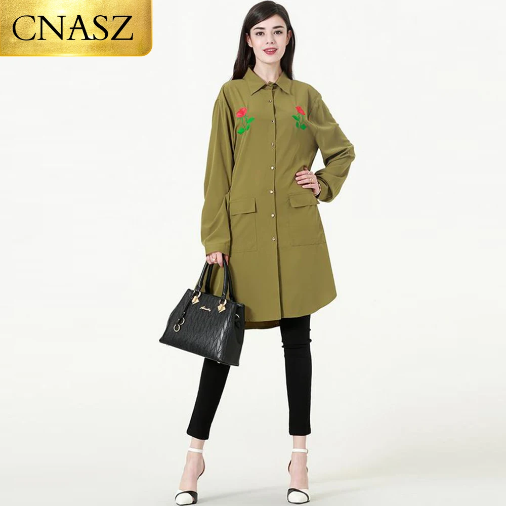 2018 Abaya блузка женские топы с длинным рукавом модные рубашки из Саудовской