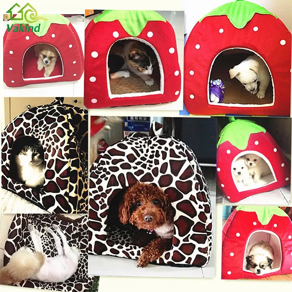 Foldable Dog Kennel Bed For Dogs Cats Animals Pet House Strawberry Leopard Bed Warm Animal Pet House S-XXL Foldable Dog Kennel Bed For Dogs Cats Animals Pet House Strawberry Leopard Bed Warm Animal Pet House S-XXL
