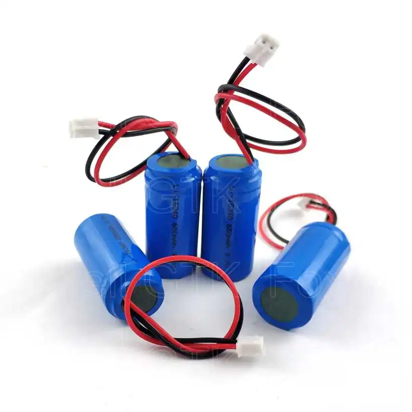 

10pcs 16340 3.7V 650mah lithium battery with PCB wires cables plug 2p for LED flashlight torch and laser pen gps cell li-ion OEM