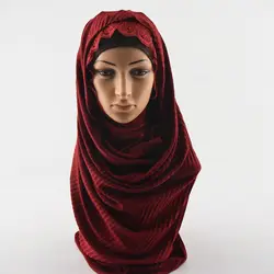 Хлопок обычный шарф, рябь обычный хлопчатобумажный шарф, морщин платки, мусульманский хиджаб, платки и шарфы, палантины, кружева цветок